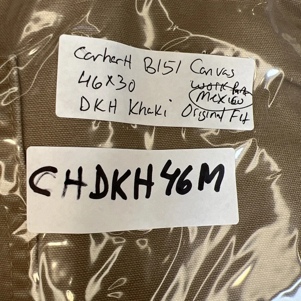 Carhartt B151 Canvas Work Pants 46x30 DKH Khaki Original Fit Mexico‎